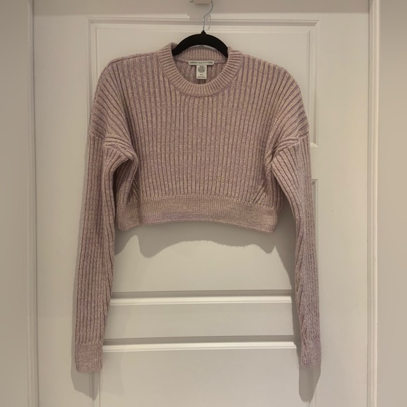 Urban Outfitters Pink Rainbow Cropped Knit Sweater XS - Picture 1 of 4